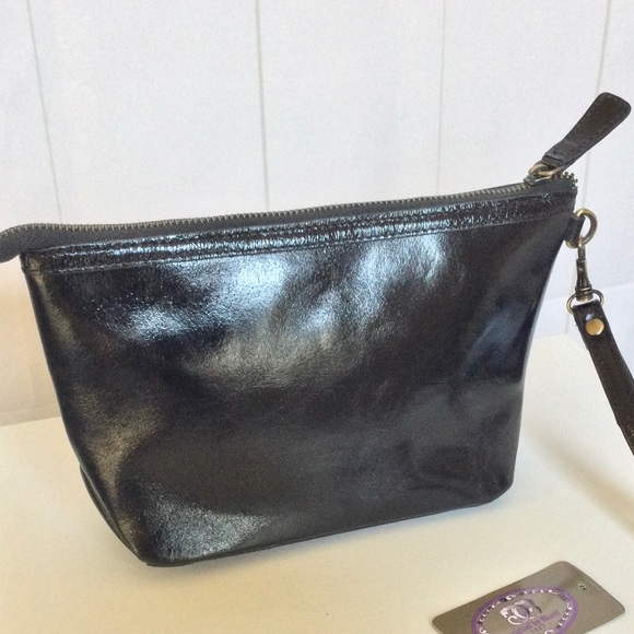 Artistic Expression by Sharif 1827 Floral Hand Painted Leather Purse Wristlet - Picture 3 of 5